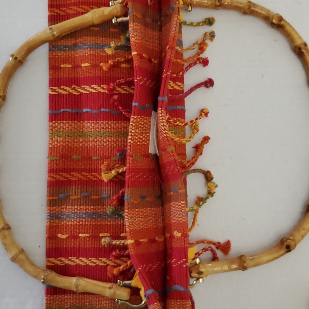 Rust Multicolored Fringe Envelope Handbag - image 5